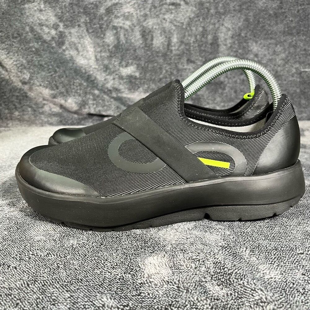 Oofos OOmg Fibre Mens Low Slip On Recovery Comfort Shoes Black US 8